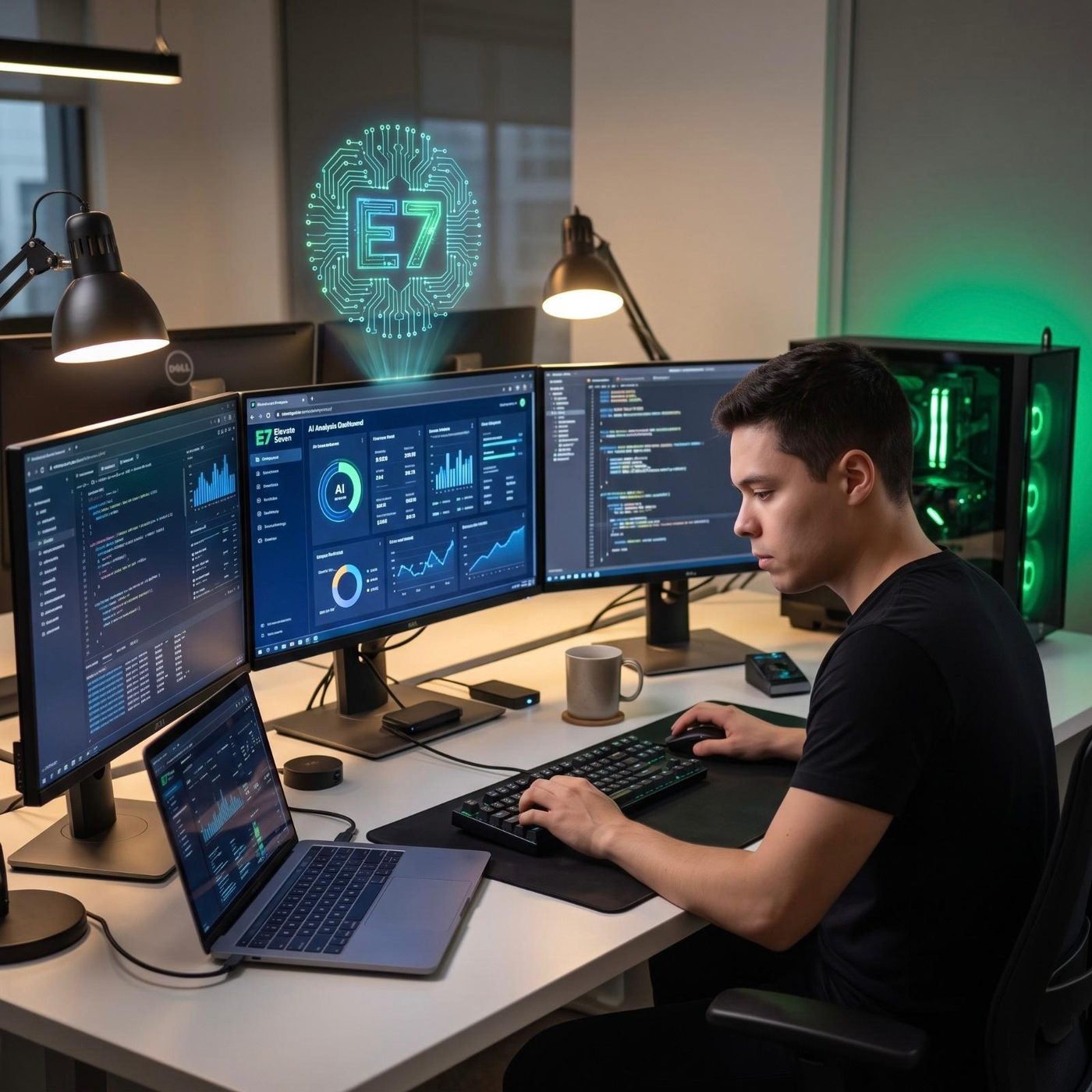 AI automation system working in the background